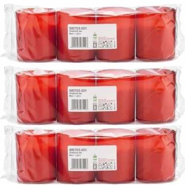 12x rode grafkaarsen/gedenklichten 5 x 6 cm 1 dag