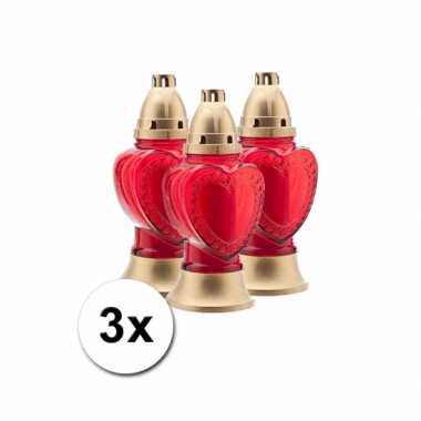 3 grafkaarsen hartvormig 25 cm