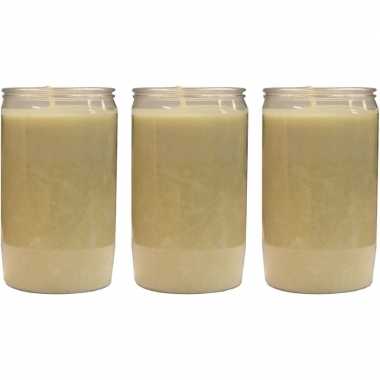 3x witte grafkaarsen/gedenklichten 7 x 18 cm 9 dagen