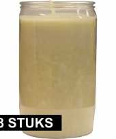 8x witte grafkaarsen gedenklichten 7 x 18 cm 9 dagen