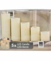 Led kaarsen stompaarsen set 5 stuks flikkerend