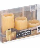Led kaarsen stompkaarsen set 3 stuks flakkerend
